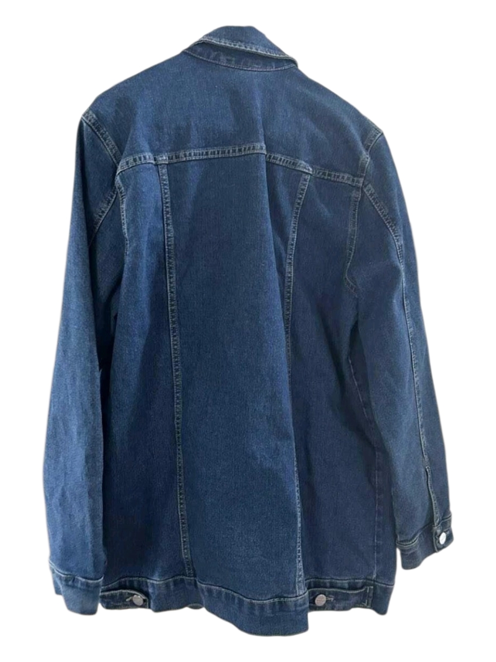 Classic Long Dark Indigo Denim Jacket - Picture 3 of 6